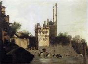 unknow artist View of Benares with Aurangzeb-s Mosque oil painting on canvas